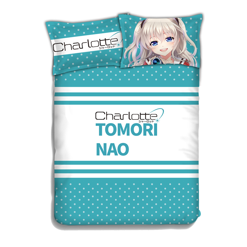 Chalotte Japanese Anime Bed Blanket Duvet Cover with Pillow Covers