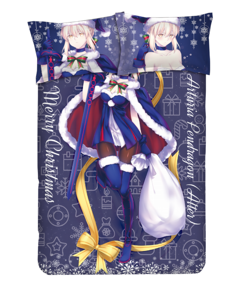 Saber Anime 4 Pieces Bedding Sets,Bed Sheet Duvet Cover with Pillow Covers