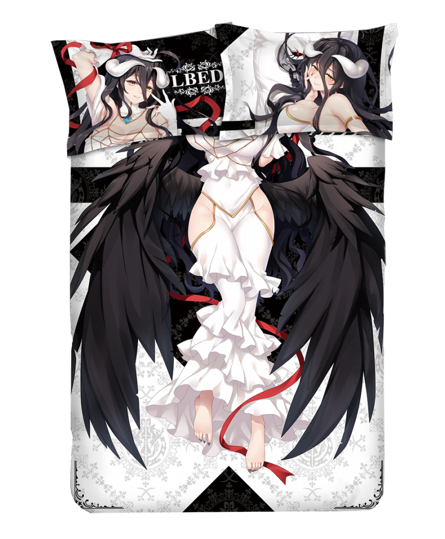 Albedo-Overlord Japanese Anime Bed Blanket Duvet Cover with Pillow Covers