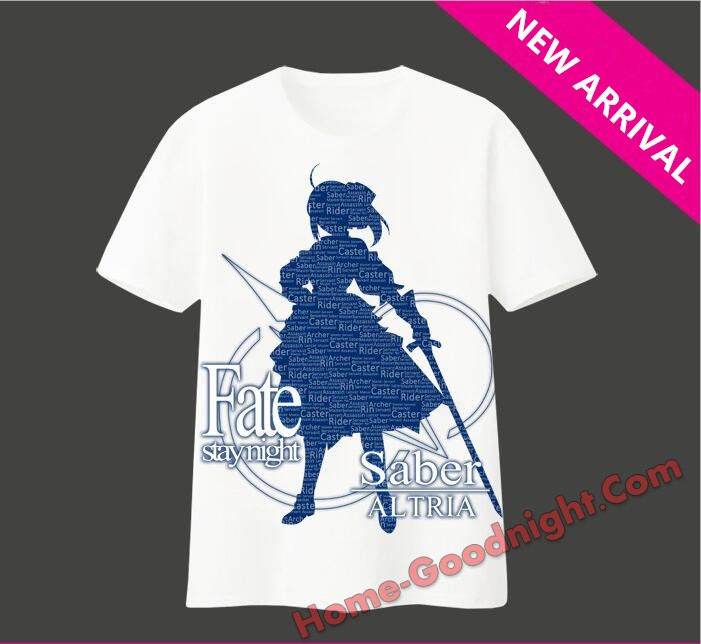 New Fate staynight Saber Altria Mens Anime Fashion T-shirts