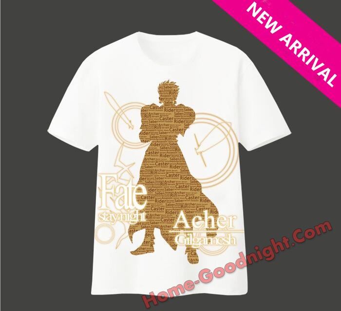 New Mens Fate Staynight acher gilgamesh Anime T-shirts