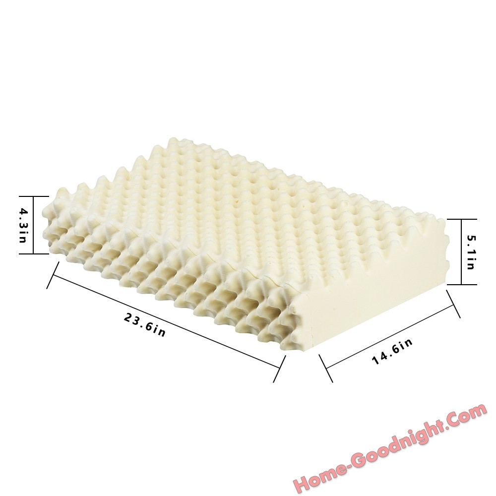 Thailand Natural Talalay Latex Pillow,Honeycomb Ventilated Core,Dust Mite Resistant and Hypoallergenic,White